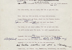 Typoskript mit handschriftlichen Korrekturen 