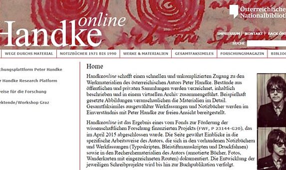 Screenshot der Startseite von Handkeonline