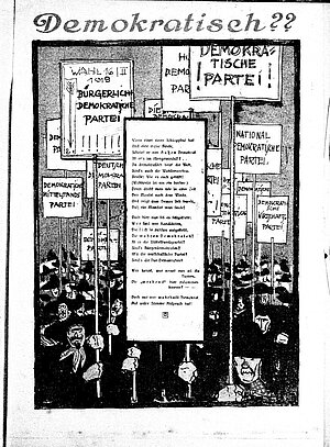 Demokratisch?? in: Der Floh, Sonderheft, 12. Jänner 1919, S. 6