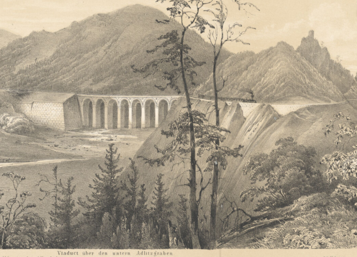 Viadukt zwischen Bergen.