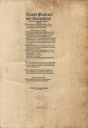 Titelblatt Straßburger Ptolemäus