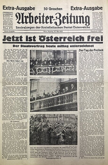 Alte Zeitungstitelseite.