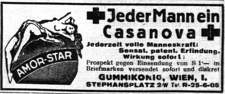 Alte Zeitungsannonce.