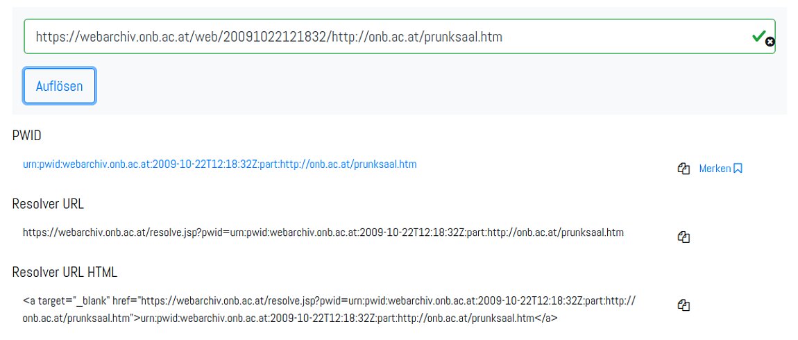 Abbildung von Links die zu verschiedenen Webseiten führen. 