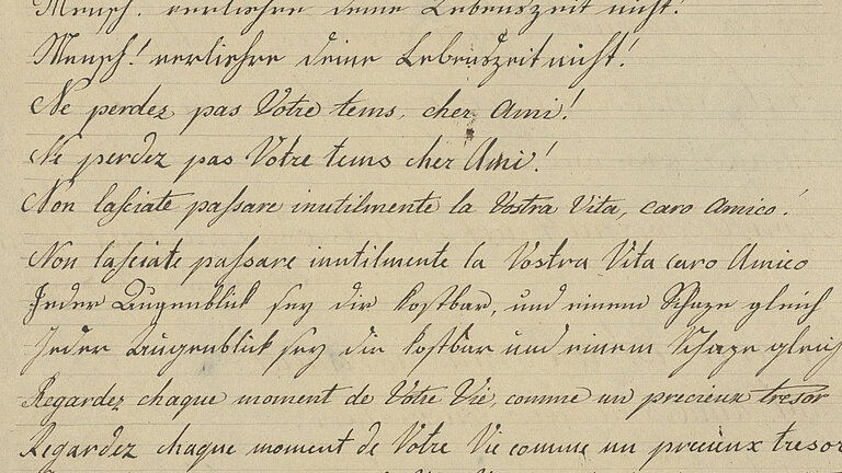Abbildung einer Seite eines Schulhefts aus dem Jahr 1810.
