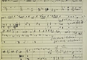 Notenblatt, handschriftlich, Gustav Mahler, Zehnte Sinfonie. Finale
