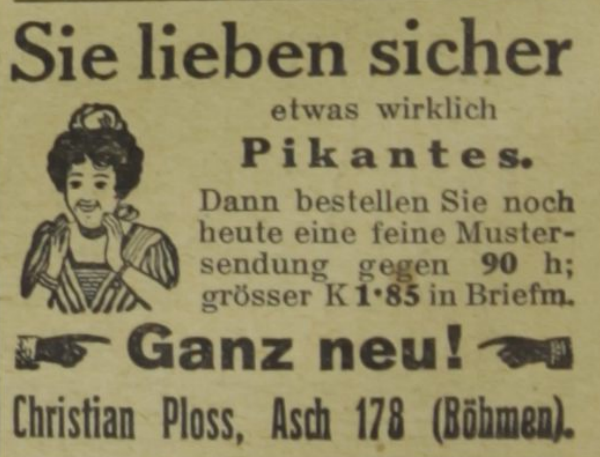 Alte Zeitungsannonce. 