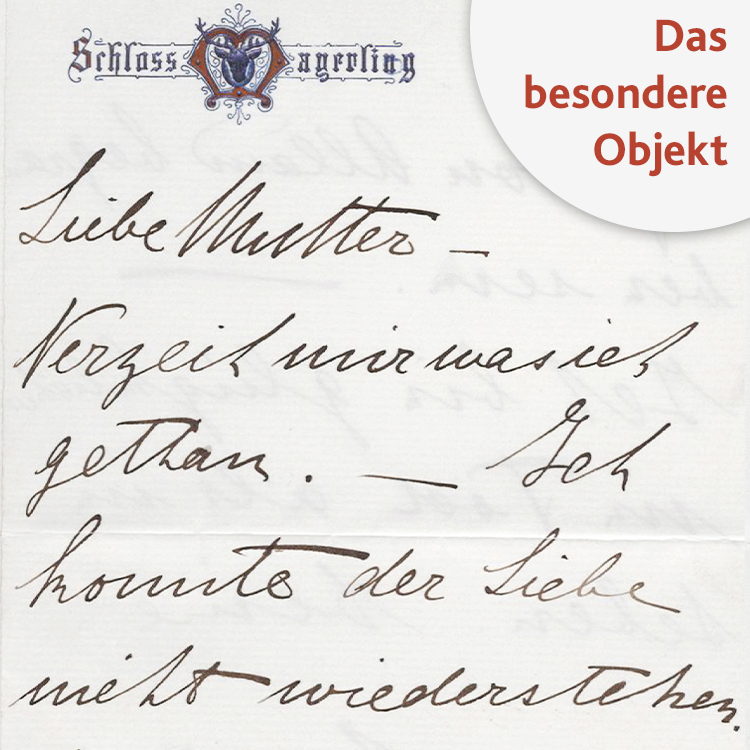 handschriftlicher Abschiedsbrief von Mary Vetsera an ihre Mutter, Button "Das besondere Objekt"